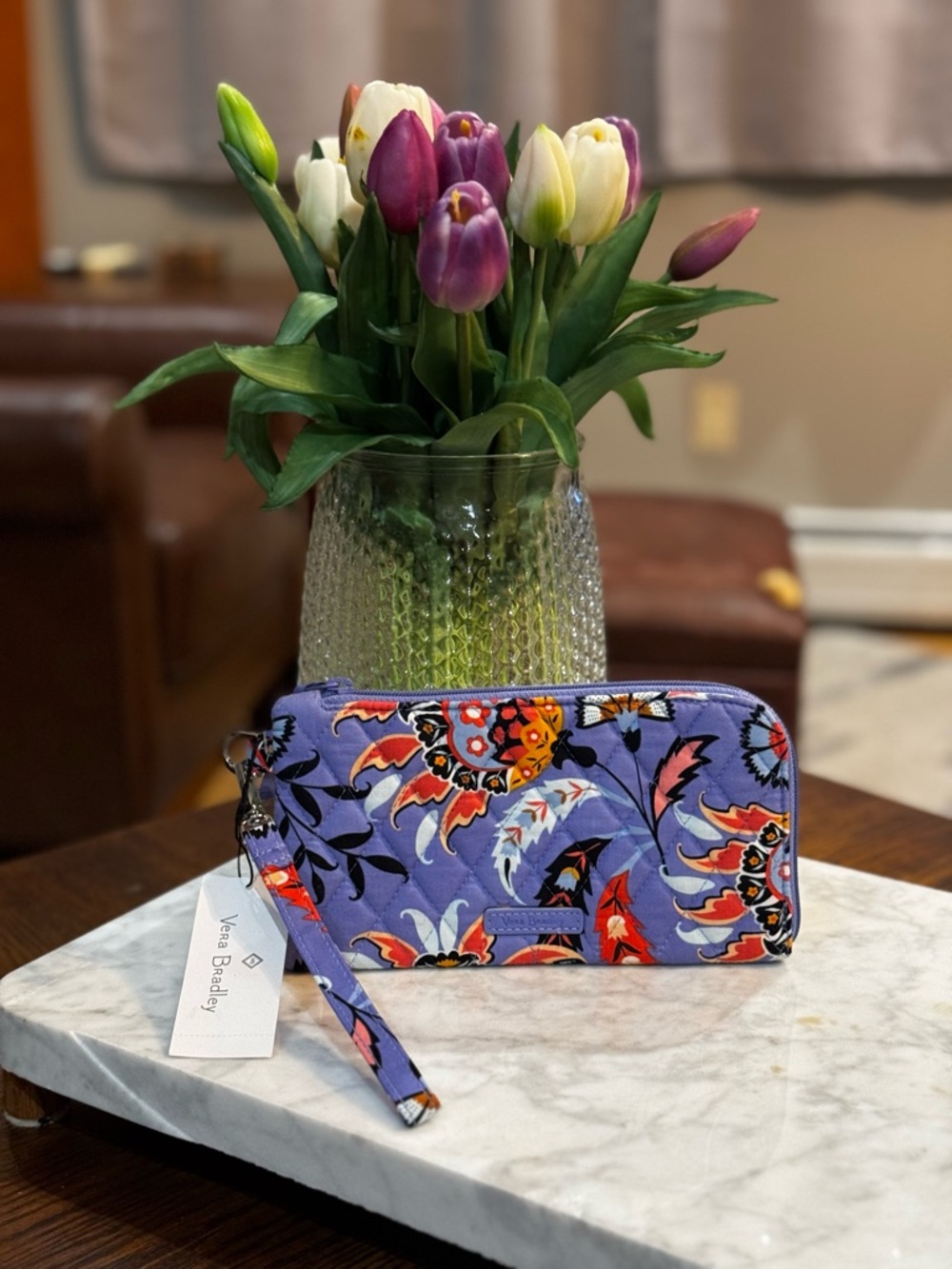 Vera Bradley RFID Tech Wristlet Zip Wallet